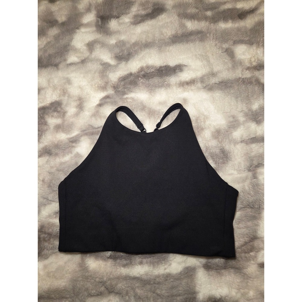 Fundamental Performance Womens High Neck Sports Bra Black Racerback Size M